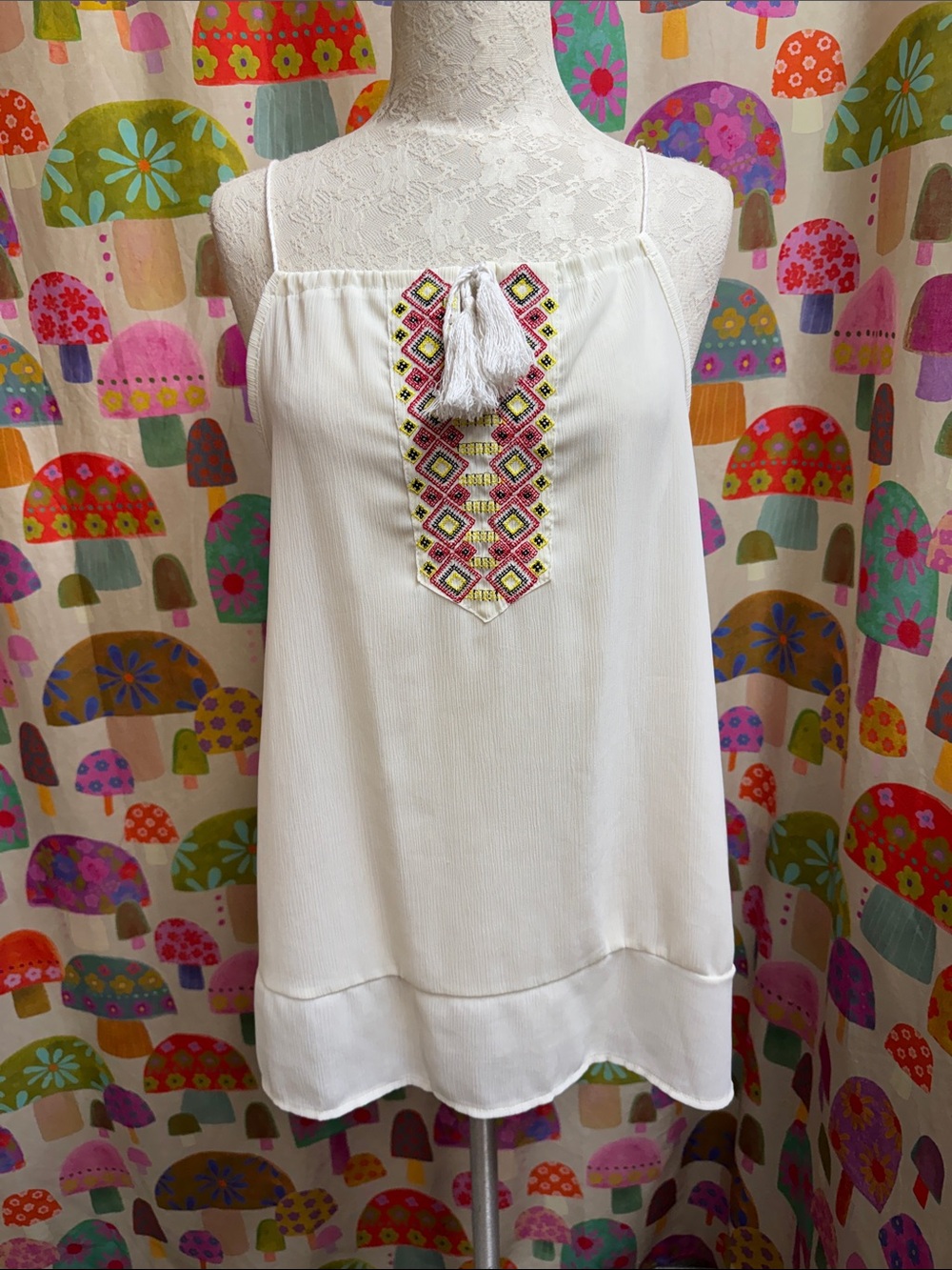 Overmal Semi Sheer Sleeveless Blouse. Large